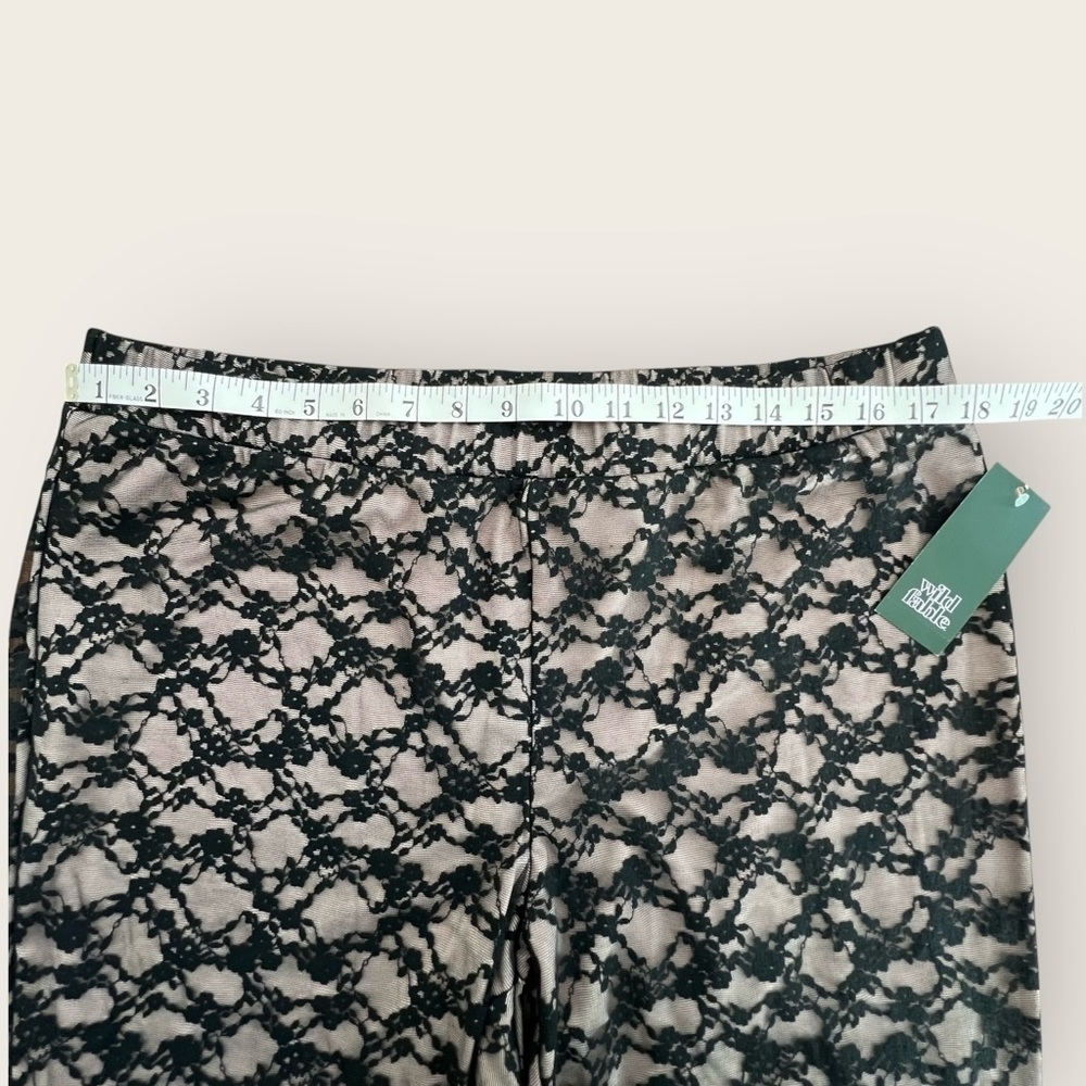 Wild Fable Black and Cream Sheer Lace Lined Pants, XL - Picture 6 of 6
